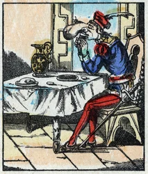 Ilustración del cuento “Las Aventuras de Grand Flandrin” Grabado en madera de Imagerie Pellerin - Epinal, sd. Finales del siglo XIX.