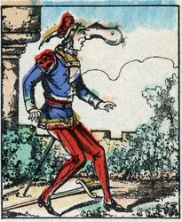 Ilustración del cuento “Las Aventuras de Grand Flandrin” Grabado en madera de Imagerie Pellerin - Epinal, sd. Finales del siglo XIX.