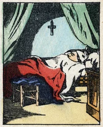 Ilustración del cuento "Historia verídica de Jeannot Serinet". Grabado en madera de Imagery Pellerin - Epinal, sd. Finales del siglo XIX.