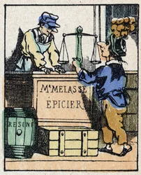 Ilustración del cuento "Historia verídica de Jeannot Serinet". Grabado en madera de Imagery Pellerin - Epinal, sd. Finales del siglo XIX.