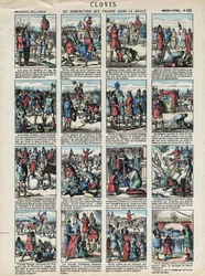 Imágenes de Épinal de la Casa Pellerin - hacia 1913 - Clodoveo o la dominación de los francos en la Galia