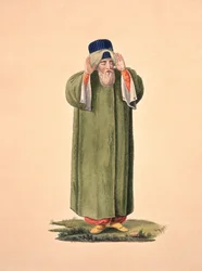 Imán Llamando a la Oración, probablemente por Cousinery, período otomano, tercer cuarto del siglo XVIII