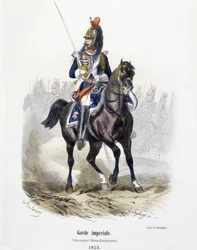 Guardia Imperial: Coraceros en 1854 - en "Historia del ejército" por A. Barbier