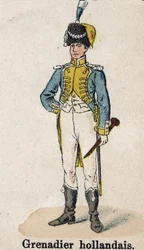 Guardia Imperial Napoleón I: Granadero Holandés - Músico. Placa del libro Les Uniforms de l