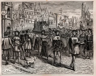 En 1318, el obispo de París convocó al clero de la ciudad para la traducción de las reliquias de San Magloire - Una procesión comenzó saliendo de la iglesia de San Magloire en la Rue Saint-Denis y pasó por la rue aux Ours, hasta el cementerio de Saint-Nico