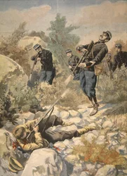 En Córcega: policía y gánster, ilustración de Le Petit Journal: Supplement illustre, 1898