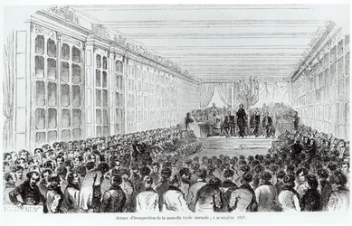 Inauguración de la École Normale Supérieure en París, de Les Tableaux de Paris por Texier, 1852