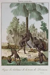 Habitantes de Diemen preparando una comida, 1811