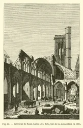 Interior de Saint-Andre des Arts, durante su demolición en 1815