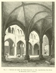 Interior de la iglesia de los Santos Inocentes en 1786; reproducción de un dibujo de Desmachy, Coll A Lenoir