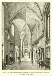 Interior de la iglesia del Temple; según un dibujo de la colección d