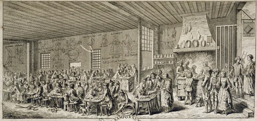 Interior de un cabaret "Ramponaux", s.d. siglo XVIII