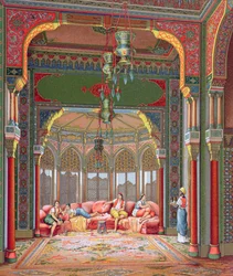 Interior de un harén en Turquía, c.1880