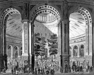 Interior de la Rotonda en Viena que alberga la Exposición Universal