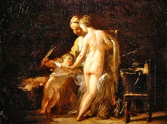 Interior con una dama en su baño, c.1800