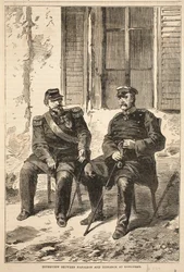 Entrevista entre Napoleón y Bismarck en Doncherry, ilustración de la Historia de la Guerra entre Francia y Alemania, 1870-1871