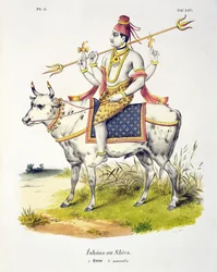 Ishana o Shiva, grabado por C. de Motte (1785-1836)