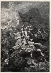 Guerras italianas - Batalla de Fornovo - Liga de Venecia derrotada por el rey francés Carlos VIII - 1ª Guerra Italiana - Batalla de Fornoue (Fornovo) (Italia) bajo Carlos VIII el 6 de julio