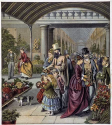 Jardín de flores - en “Shop des petits enfants: en vacances”, ed. Hachette, n.d., v.1900