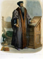 Jean Calvin (Jean Cauvin, reformador y escritor francés (1509-1564) - en “Le Plutarque français”, Ed. Mennechet