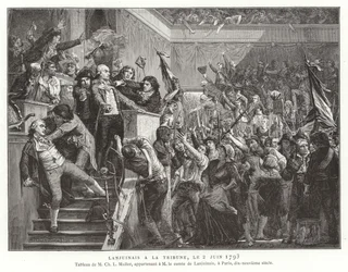 Jean Denis, conde Lanjuinais, en la tribuna de la Convención, Revolución Francesa, 2 de junio de 1793
