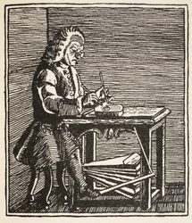 Jean Ruaux, copia de Boris Mestchersky (d.1957) ilustración de Histoire de la Nation Francaise, Sciences, Volúmenes I y II, por Gabriel Hanotaux (1853-1944), 1924
