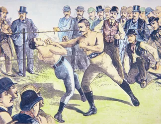 John L. Sullivan contra Charlie Mitchell el 10 de marzo