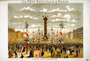 Jules Grevy (1807-1891) Presidente de Francia asiste a las celebraciones del 14 de julio de 1880, Día de la Bastilla, en París.