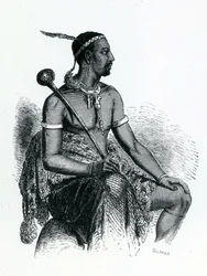 Rey Moshoeshoe I (c.1786-1870) 1833 (grabado)