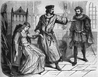 El rey Felipe VI de Francia (Felipe de Valois) (1293-1350) y su esposa Blanca de Navarra (v. 1333-1398). Grabado en “La historia de la prostitución y la depravación entre todos los pueblos del mundo desde la antigüedad hasta el presente” por el Dr. T...