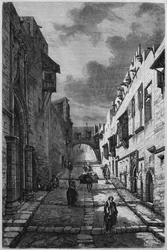 Calle de los Caballeros en Rodas, de La Syrie daujourdhui. Voyages dans la Phenicie le Liban et la Judee. 1875-1880 de Louis Charles Emile Lortet, 1884