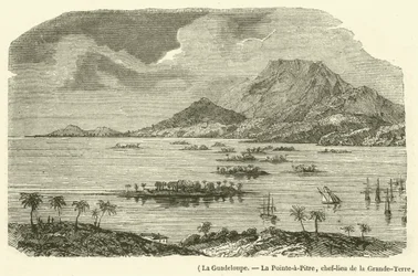 La Guadalupe, La Pointe-à-Pitre, capital de Grande-Terre, parcialmente destruida por el terremoto del 8 de febrero de 1843