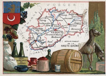 La Haute-Saone, Francia. Serie sobre los Departamentos Franceses. Cromolitografía, circa 1920. Colección privada