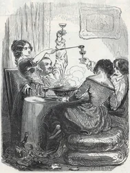 Restaurante La Maison Dorée ubicado en el 20, Boulevard des Italiens en el 9º arrondissement de París (Grabado en 