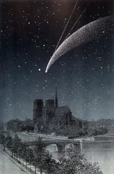 El cometa de Donati, visto en París 04/10/1858 - en “Le Ciel” de Amédée Guillemin, Hachette, París