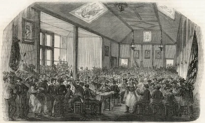 La taberna de los Canotiers en Bercy en el siglo XIX - Grabado en "Tableau-de-Paris" por Edmond Texier 1852