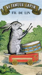 Etiqueta para la marca de hilo de lino Au Fameux Lapin