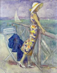 Dama en la playa