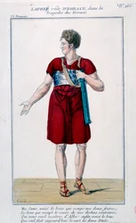 Lafon en el papel de Horacio en la tragedia de Horacio de Corneille (1640). Grabado del siglo XIX. París, Comédie-Française