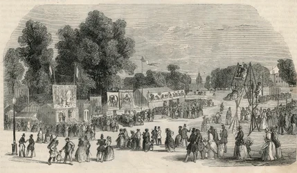 Le Carre Marigny en junio de 1848 en París - Grabado en “Tableau-de-Paris” por Edmond Texier 1852