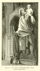 El coloso de San Cristóbal, dibujo de M Viollet-le-Duc
