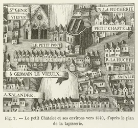 El pequeño Chatelet y sus alrededores hacia 1540