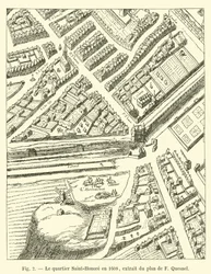 El barrio Saint-Honoré en 1608