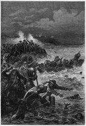 Los vendeanos vencidos en Quiberon por Louis Lazare Hoche (1768-1797), general francés de la Revolución
