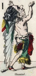 Letra I: Iluminar. Grabado en "Alfabeto Cómico". Nueva imagen de Epinal. Litografía Pinot et Sagaire, editores, entre 1860 y 1888