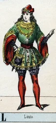 Letra L como Luis. Abecedario del Museo Teatral. Imagen de Epinal, circa 1830