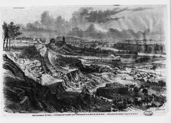 Nivelación de la colina de Chaillot para la construcción de la plaza Roi de Rome en 1812-13
