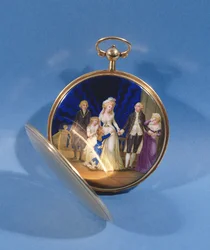 Medallón con esmalte de Luis XVI, María Antonieta y familia