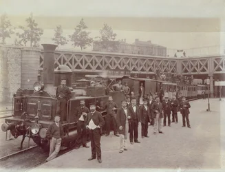 Locomotora CAIL, construida c.1866-67, en Pont de Courcelles, París, c.1867