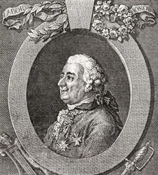 Louis-Élisabeth de la Vergne, conde de Tressan, 1705-1783. Soldado, médico, científico, medievalista y escritor francés. De Les Heures Libres publicado en 1908